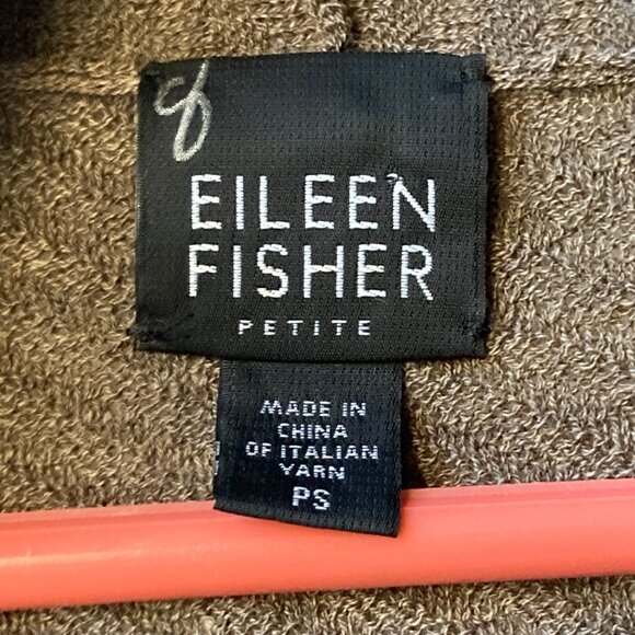 Eileen Fisher Italian Wool Womens Tan PS Sweater Lagenlook Duster Open Cardigan - Picture 9 of 16